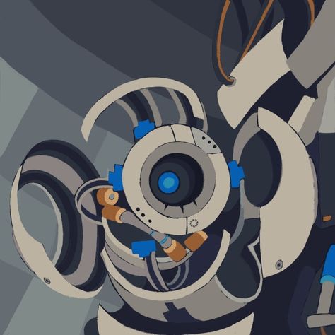 saff on Tumblr Wheatley Portal Pfp, Half Life Art, Wheatley Portal, Portal Fanart, Portal Wheatley, Trying Not To Laugh, Portal Art, Valve Games, Aperture Science