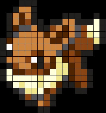 Eevee Pokemon Bead Pattern Perler Bead Pattern / Bead Sprite Eevee Perler, Perler Bead Pokemon Patterns, Hama Beads Pokemon, Pokémon Perler, Pokemon Perler, Pokemon Bead, Kandi Cuffs, Pixel Art Pokemon, Pokemon Pattern