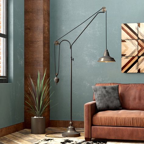 Opas Counterbalance 87" Task Floor Lamp Reading Before Bed, Column Floor Lamp, Stylish Floor Lamp, Steampunk Lighting, Tree Floor Lamp, Lamp Floor, Arched Floor Lamp, Reading Lamp Floor, Task Floor Lamp