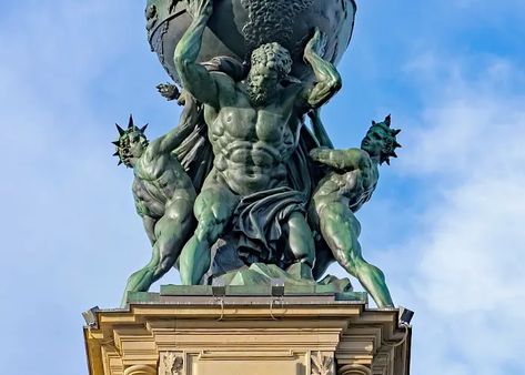 Atlas Holding The World, Atlas Sculpture, Greek Titans, The Pleiades, Son Of Zeus, Greek Mythology Gods, Greek Statues, Favorite Subject, New Gods