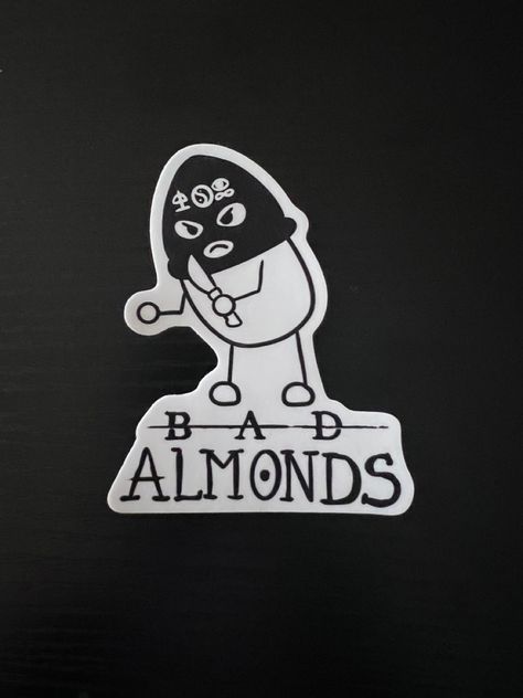 For all my gastrointestinal baddies out there that love Bad Omens, I bring you Bad Almonds! Long story short, my stomach is sensitive to almonds and can’t handle it, so my sister and I came up with a little play on words for the song “Just Pretend” featuring an almond pretending to be milk. It goes a little something like this: ‘I’m not afraid, Of the war you’ve come to wage against my skins I’m nut ok But I can try my best to just pretend So will you drink me down Or will you pour me out? Metalcore Tattoo, Oliver Skyes, Sticker App, Milk It, Band Stickers, Bad Omens, Long Story Short, Shaman King, Bold Makeup