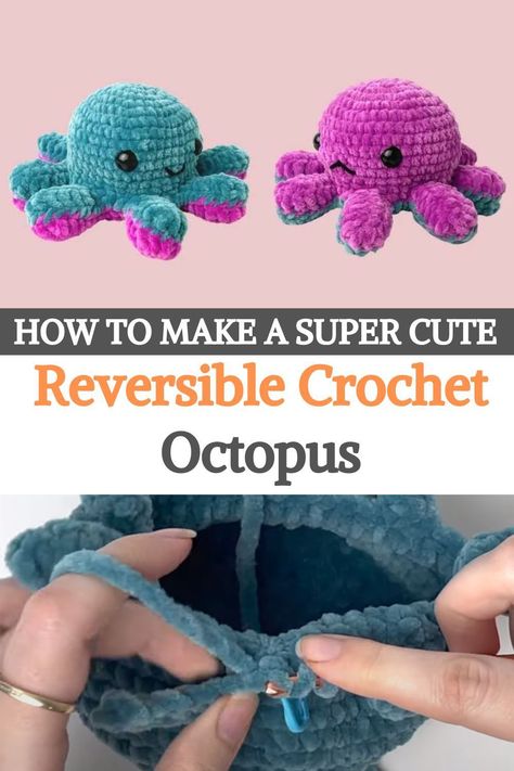 Crochet enthusiasts and stuffed animal lovers will surely enjoy creating this adorable reversible crochet octopus.With its happy and sad sides, or both happy sides, this little creature allows for endless color combinations that can cater to anyone's taste and creativity.The pattern for this cute octopus is not only fun to make, but it also offers a number of benefits as a stuffed animal. Stuffed animals have been popular for decades, and they continue to be a favorite among children and... Crochet Stuffed Animals One Color, Happy Mad Octopus Crochet, Double Sided Octopus Crochet, Reversable Octopus Crochet Pattern, Crochet Ice Cream Octopus, Chunky Plush Crochet, Reversible Octopus Plush Crochet, Crochet Mood Octopus Free Pattern, Reversable Octopus Plushy Crochet