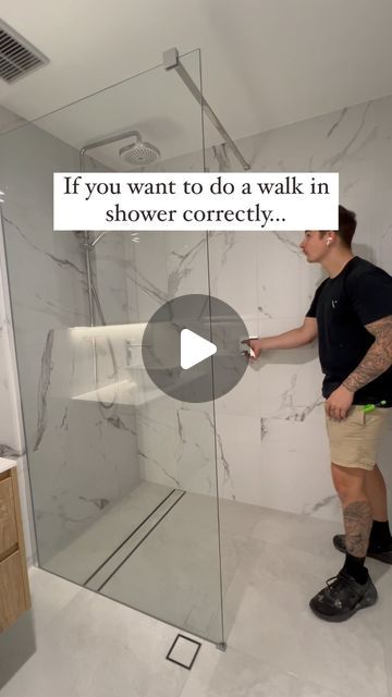 The Bathroom Guide on Instagram: "TRY THIS ⬇️

🚀P.S If you want to learn how to create your own bathroom design using our structured design workflow methods… you’ll love our FREE 8 step video lesson design mini course!

💬 Comment “Mini” to get access now!

This tip is what separates and average walk in shower from an excellent walk in shower 👇

And it has nothing to do with the style, colours or aesthetics of your fixtures & fittings!

Its all about the placement of your taps and where you control them from 🙌🚿

Its most common for taps and mixers to be placed directly underneath the shower head… and sometimes its the only place they can go!

The problem with this traditional placement is that your hands and arms get directly wet the moment you turn the water on 💦 

BUT… if you have t Walk In Shower From Both Sides, Standard Walk In Shower Size, Hand Shower Placement, Doorless Showers Walk In Small Bathrooms, Walk In Shower Sizes, Doorless Showers Walk In, Walk In Shower No Door, Tub To Shower Conversion, Doorless Shower