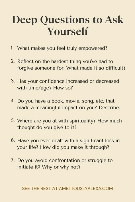 deep questions to ask yourself Journaling Deep Questions, 12 Beautiful Questions To Ask, Healing Questions To Ask Yourself, Question To Ask About Yourself, Questions To Know Myself Better, Questions To Ask Myself Everyday, Questions To Discover Yourself, Beautiful Questions To Ask Someone, Questions For Finding Yourself