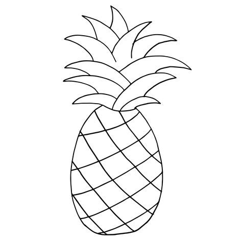 Pineapple Clipart Black And White, Pineapple Outline, Drawing Pineapple, Pineapple Template, Pineapple Cartoon, Pineapple Clipart, Pineapple Drawing, Pineapple Painting, Art Outline