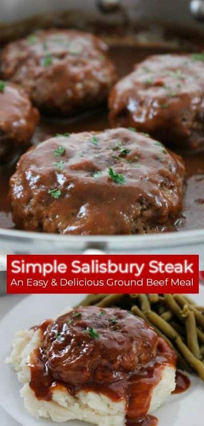 Simple Salisbury Steak, Steak Dinner Recipes, Beef Ground, Salisbury Steak Recipes, Dinner With Ground Beef, Fall Dinner Recipes, Salisbury Steak, Beef Recipes Easy, Beef Recipes For Dinner