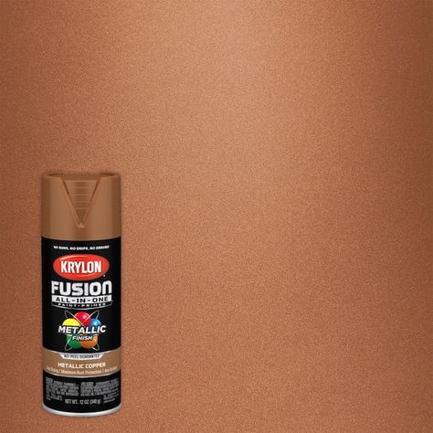 Krylon FUSION ALL-IN-ONE Gloss Copper Metallic Spray Paint and Primer In One (NET WT. 12-oz) in the Spray Paint department at Lowes.com Metallic Copper Paint, Best Spray Paint, Copper Spray Paint, Krylon Spray Paint, Primer Spray, Glitter Spray Paint, Copper Paint, Metallic Spray Paint, Spray Paint Cans