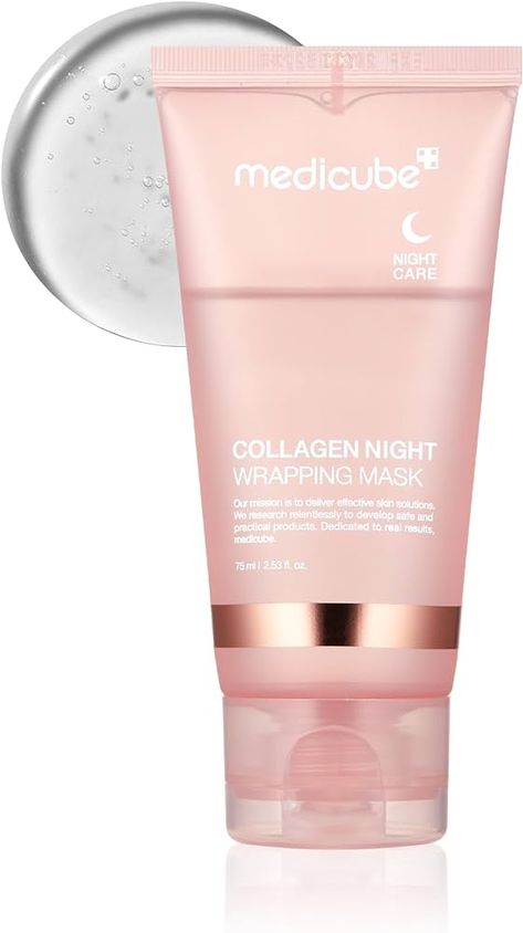 Amazon.com : Medicube Collagen Night Wrapping Peel Off Facial Mask - Overnight Sleeping Mask For Elasticity & Hydration Care, Reduces Sagging & Dullness - Collagen Extract For Radiant Skin - Korean Skin Care : Beauty & Personal Care Medicube Collagen Night Wrapping Mask, Medicube Collagen, Manifesting List, Collagen Face Mask, Skin Korean, Sleeping Masks, Mask Korean, Korean Skincare Products, Korean Face Mask