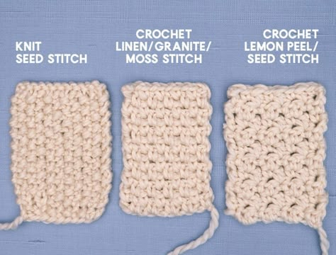 Two Color Moss Stitch Crochet, Moss Stitch Crochet In The Round, Half Double Crochet Moss Stitch, Crochet Moss Stitch In The Round, Moss Stiches Crochet, Moss Stitch Crochet, Crochet Moss Stitch, Irish Moss Stitch, Crochet Moss