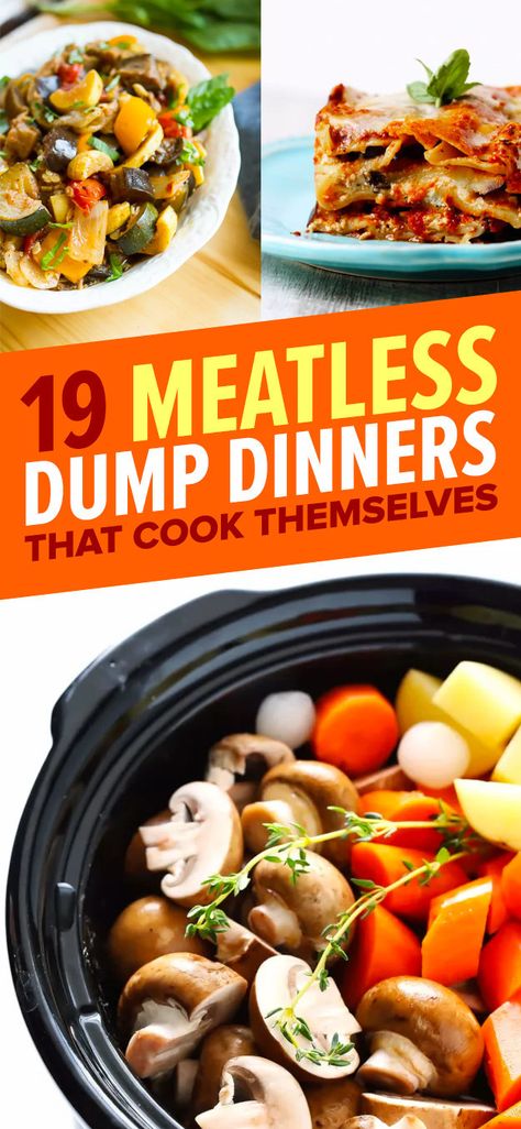 Easy Crockpot Recipes No Meat, Clean Eating Recipes Meatless, Easy Crockpot Meals No Meat, Meatless Monday Crockpot, No Meat Slow Cooker Recipes, Cheap Vegetarian Crockpot Recipes, Hearty Meatless Meals Dinners, Easy Non Meat Dinners, Forks Over Knives Slow Cooker Recipes