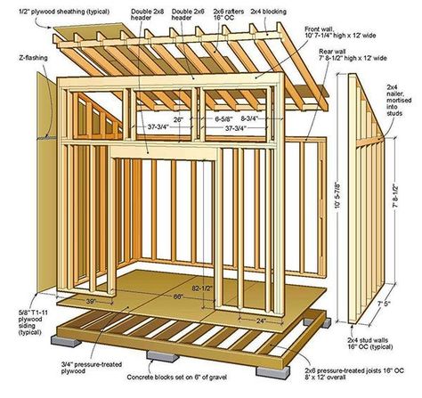 Pintu Interior, Shed Blueprints, Building A Storage Shed, Shed Studio, Lean To Shed Plans, Diy Storage Shed, Wood Shed Plans, Shed Construction, Outdoor Shed