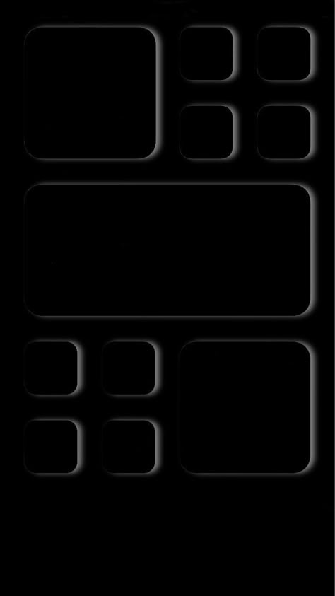 Iphone App Wallpaper Backgrounds, Ios 16 Wallpaper Black Aesthetic, Black Home Screen Wallpaper Iphone, Black Layout Wallpaper, Homescreen Wallpaper Iphone Aesthetic, Roblox Lockscreen, Iphone Border Wallpaper, Wallpaper With App Squares, App Outline Wallpaper Black