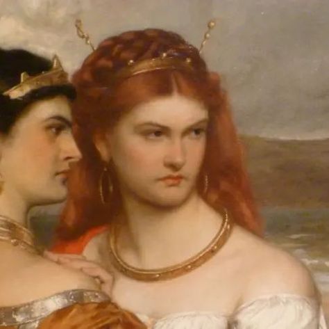 Literarti on Instagram: "Gustav Pope, The Daughters of King Lear, 1875-76. Oil on canvas, 82 × 113 cm. Museo de Arte de Ponce, Ponce, Puerto Rico. Gustav Pope was a British-Austrian artist who worked in the Pre-Raphaelite style. He exhibited regularly at London art venues such as the British Institution, the Royal Society of British Artists, and the Royal Academy. He often painted scenes from classical mythology and English literature. The Daughters of King Lear takes William Shakespeare King Lear Aesthetic, Lady Capulet, Victorian England, British Artists, Classical Mythology, King Lear, Time Traveler, Royal Society, Three Daughters