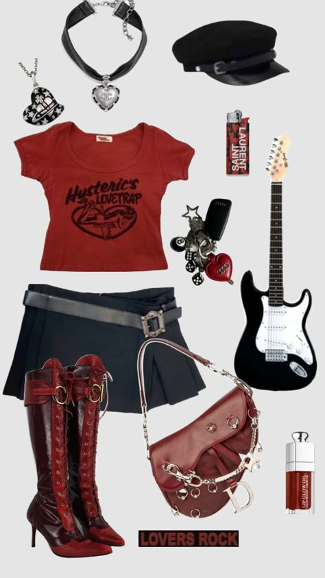 Rockstar gf outfit Rockstar Gf Outfit, Rockstar Aesthetic Outfits, Rock Star Outfit, Filmy Vintage, Rockstar Gf, Interesting Outfits, 2000 Fashion, Preformance Outfits, Fits Aesthetic