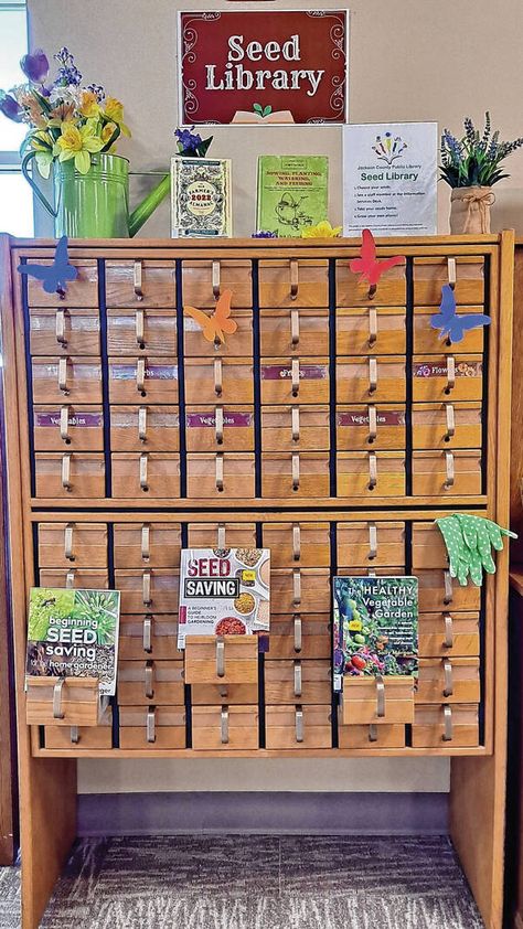 Seed libraries available in Seymour, Crothersville and Medora - Seymour Tribune Seed Bank Storage, Seed Library Display, Seed Library Ideas, Community Pantry, 1000 Books Before Kindergarten, Bracket Challenge, Seed Library, Feed Room, Friends Of The Library