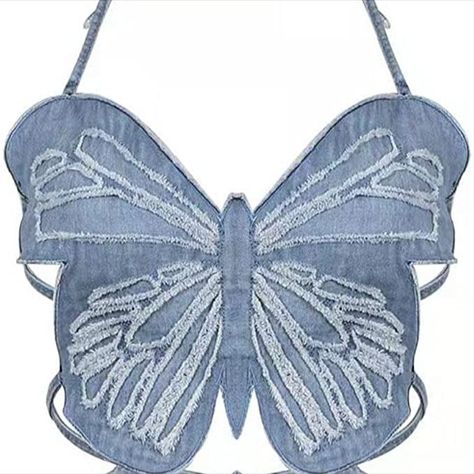 Butterfly shape denim top, fits your curves perfectly and flatteringly.
Features: Slim fit, V neck, Tie back, Backless halter top.
Material: Cotton, polyester and spandex, skin-friendly, support hand or machine wash in cold water.
One size:Length 10.2 in, bust 27.6-31.5 in(Adjustable straps), fits for US size XS-M. Crop Top Jeans, Tie Tank Top, Backless Halter Top, Top Jeans, Backless Crop Top, Butterfly Shape, Jean Top, Cami Tanks, Denim Top