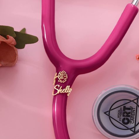 This personalized name tag made of durable zinc alloy and stainless steel, and use the latest laser engraving technology to engrave the text. Let the text not easy to fade. The nurse accessories for work will make your stethoscope become more outstanding and fashion. Rose Gold Stethoscope, Stethoscope Name Tag, Personalized Stethoscope, Stethoscope Tag, Stethoscope Charms, Stethoscope Id Tag, Nurses Week Gifts, Nurse Stuff, Fingerprint Jewelry