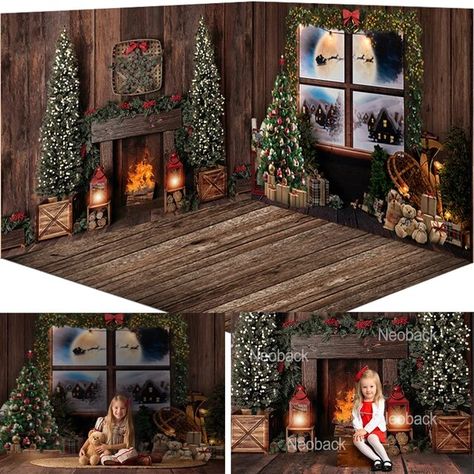 Fondo de Navidad para fotografía, ventanas, chimenea, retrato de invierno para niños, árbol de navidad, regalos, juguetes, sesión de fotos _ - AliExpress Mobile Fireplace Winter, Windows Fireplace, Christmas Tree Gifts, Christmas Backdrops For Photography, Tree Gifts, Portrait Background, Christmas Backdrop, Ideas Navideñas, Simple Christmas Decor