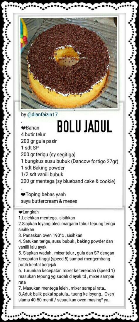 Resep Cemilan Simple, Cake Receipe, Bolu Cake, Cake Oven, Indonesian Desserts, Resipi Kek, Resep Cake, Pastry And Bakery, Asian Desserts