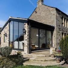 Barn House Conversion, Doors Aluminium, Cottage Extension, Single Storey Extension, Exterior Home Design, Bungalow Renovation, Room Extensions, Park House, Canal House