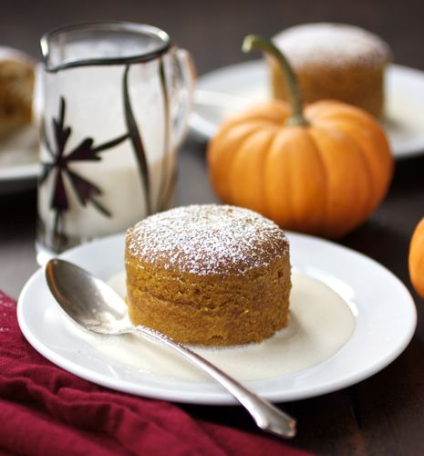 The Bojon Gourmet: Warm Pumpkin Pudding Cakes with Crème Anglaise Pumpkin Buttermilk, Gourmet Thanksgiving, School Baking, Alternative Thanksgiving, Pumpkin Foods, Pudding Cakes, Gluten Free Pumpkin Pie, Bojon Gourmet, Buttermilk Pie