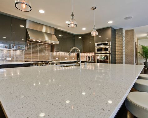 Sparkly Quartz Countertop Home Design Photos Sparkle Quartz Countertop, Sparkle Countertops, Quartz Vs Granite Countertops, Sparkling White Quartz, Quartz Countertops Colors, Countertop Inspiration, Outdoor Kitchen Countertops, Epoxy Countertop, Quartz Kitchen Countertops