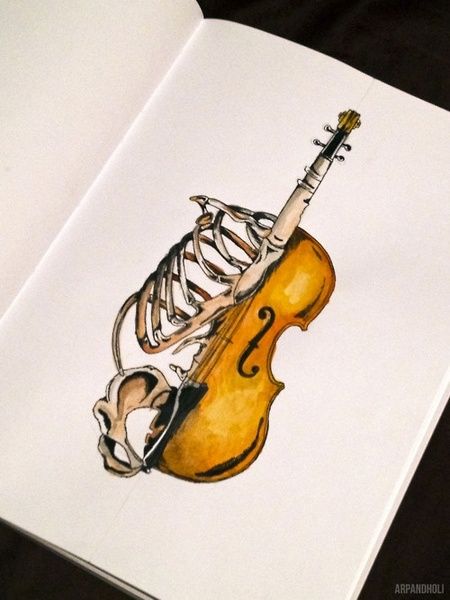 Violin Drawing, Violin Tattoo, Guitar Sketch, Tattoo Painting, Violin Art, Music Drawings, Soyut Sanat Tabloları, Music Tattoos, Tumblr Photography