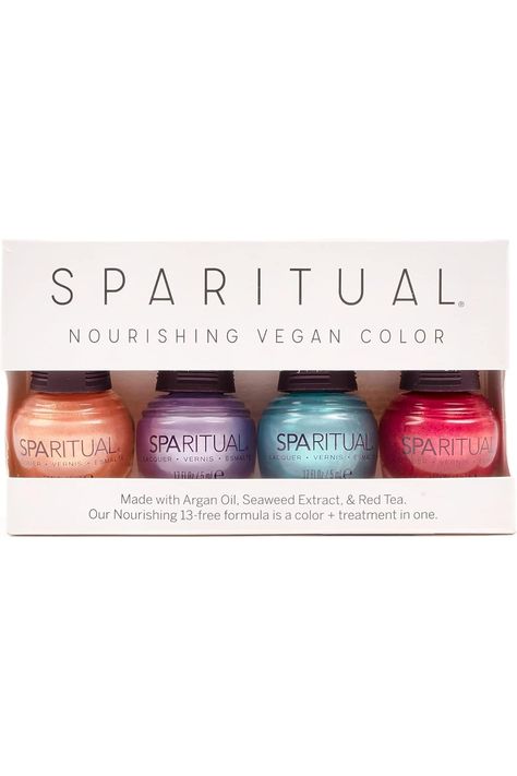 SpaRitual Nail Polish &#39;Communal Joy&#39;  Summer 2023 Nourishing Vegan Color Collection  6 NEW Shimmer Nail Lacquers (4pc Mini Kit) Sparitual Nail Polish, Nail Shimmer, Red Tea, Womens Nails, Street Casual, Nail Polish Colors, Color Collection, Summer 2023, Argan Oil