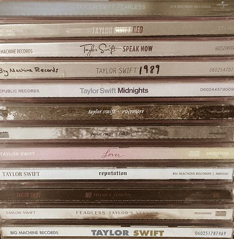 Taylor Swift Album Collection, Taylor Swift Cds, Taylor Swift Cd, Taylor Aesthetic, Cd Aesthetic, Album Collection, Taylor Swift Speak Now, Taylor Swift Fearless, Taylor Swift Red