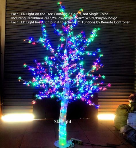 Make your Christmas extra special with this 5ft RGB Multi-color Changing LED Christmas Tree. With 21 different lighting functions, this decorated tree will surely light up your holiday season. 🎄🌟 #ChristmasTree #LEDLights #HolidayDecor #Multicolor #5ftTree White Tree With Multi Colored Lights, Led Christmas Trees At Walmart, Multi Colored Lighted Trees, Tree With Multi Colored Lights, Tree With Multicolored Lights, Artificial Cherry Blossom Tree, Starburst Light, Christmas Tree Pictures, Led Christmas Tree