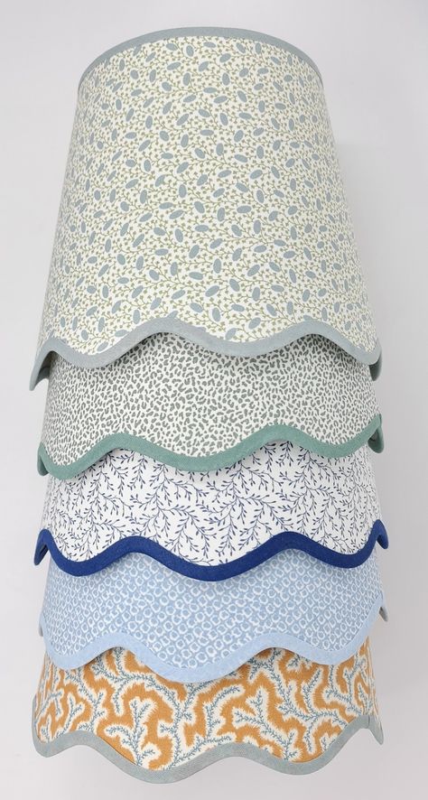 SCALLOP LAMPSHADE Pinto Ian Sanderson Natural Scalloped Edges Trim Colours Clip On, Lamp or Pendant Light - Etsy Scallop Lampshade, Scalloped Lampshade, Clip On Lamp, Sanderson Fabric, Fall Bedroom, Pendant Lamp Shade, Blue China, Led Light Bulbs, Beautiful Lamp