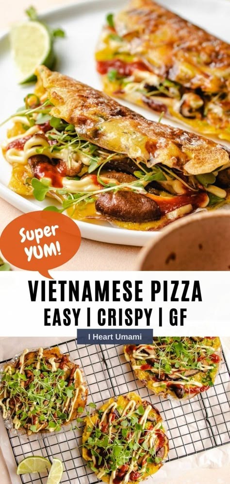 Vietnamese Grilled Rice Paper, Homemade Vietnamese Food, Rice Paper Pizza Recipes, Gluten Free Vietnamese Recipes, Fried Rice Wrapper Recipes, Simple Vietnamese Recipes, Vietnamese Street Food Recipes, Bahn Trang Nuong, Asian Pizza Recipes