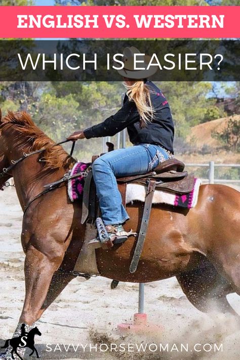 English vs Western Horseback Riding - Which is Easiest? - Savvy Horsewoman English Vs Western Riding, English Horse Riding, Farm Inspiration, Western Riding Boots, Horse Lessons, Equestrian Quotes, Equestrian Helmets, Horse Ideas, Equestrian Helmet