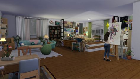 Nabi Nevertheless Korean Kdrama art artist artsy Han Sohee Cute Sims The Sims 4 room house flat apartment sims build actress Apartment Ideas, Interior And Exterior, Standing Desk, House Interior, Apartment, Desk, Exterior, Furniture, Quick Saves