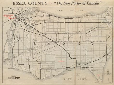 1930 Essex County Map Windsor Ontario, Essex County, County Map, Family Genealogy, Digital Archives, Vintage Maps, Genealogy, Windsor, Ontario