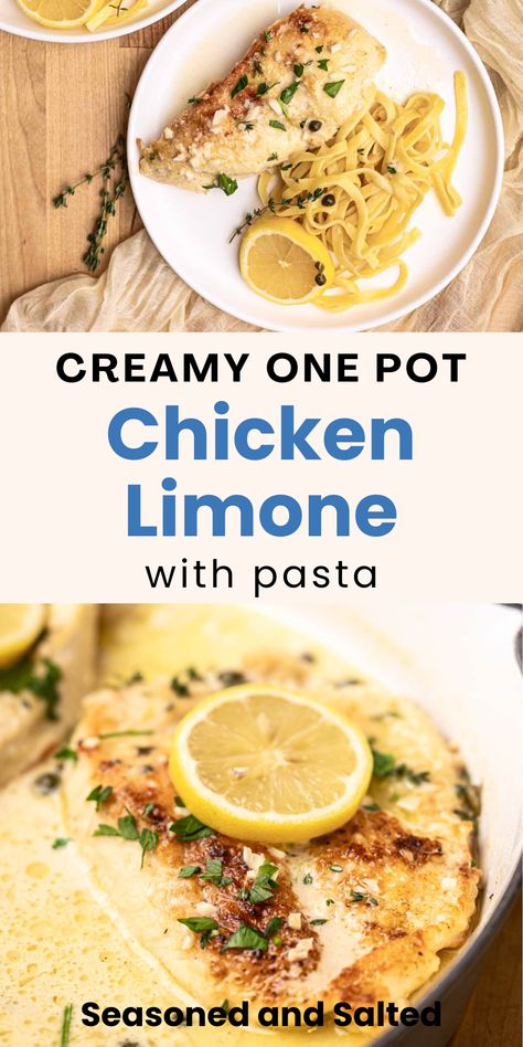 Say hello to your new favorite chicken dish! This Italian lemon chicken recipe brings together tender, golden brown chicken breast with a rich, creamy lemon sauce that’s bursting with bright, zesty flavor. Whether you’re hosting friends or treating yourself to an indulgent weeknight meal, this is the kind of easy chicken dinner recipe that feels special every single time. Chicken Limone Recipe, Lemon Chicken Pasta Recipes, Italian Lemon Chicken, Chicken Limone, Homemade Carbonara, Creamy Lemon Sauce, Pasta Seasoning, Easy Chicken Dinner, Risotto Dishes