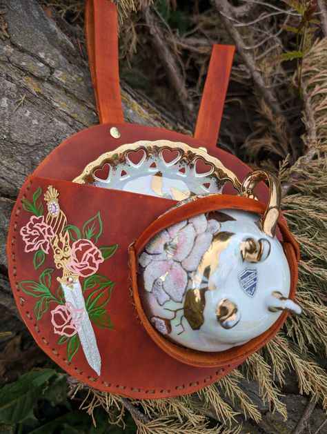 Teacup Holster, Fantasy Knife, Victorian Teacups, Steampunk Belt, 3d Crystal, Rhinestone Embellishments, Belt Accessories, Crafty Stuff, Adult Costumes