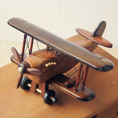 Wooden Planes Woodworking, Aircraft Decor, Wooden Aeroplane Toys, Wooden Helicopter, Wood Toys Diy, Wood Airplane, Wood Airplane Toy, Tre Kunst, Wooden Airplane