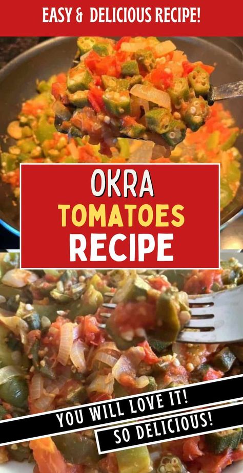 Enjoy this Classic Southern Okra and Tomatoes recipe, packed with fresh vegetables and bold flavors. Perfect as a side dish or light meal, it's quick, easy, and healthy! Tomatoes And Okra Over Rice, Frozen Okra Recipes, Southern Okra, Okra And Tomato Recipe, Smothered Okra, Sauteed Okra, How To Cook Okra, Okra And Tomatoes, Oregano Salt