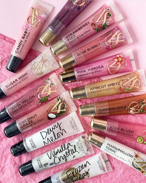 Lipgloss Victoria Secret, Victoria Secret Lip Gloss Collection, Victoria Secret Set Perfume, Victoria’s Secret Lip Gloss, Vs Lip Gloss, Lip Gloss Collection Aesthetic, Victoria Secret Lip Gloss, Productive Aesthetic, Lipgloss Collection