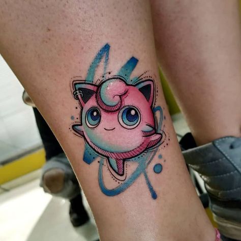 Jigglypuff tattoo Jiggly Puff Tattoo, Jigglypuff Tattoo, Pokemon References, Playstation Tattoo, Gamer Tattoos, Kunst Tattoos, Geek Tattoo, Pokemon Tattoo, Kawaii Tattoo