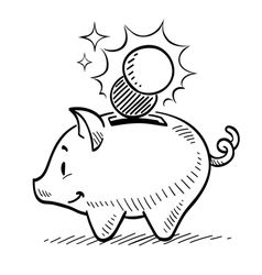 Money Saving Drawing, Piggy Bank Drawing Easy, How To Draw A Piggy Bank, Piggy Bank Tattoo, Piggy Bank Drawing, Bank Drawing, Piggy Bank Illustration, Cute Piggy Bank Designs, Bulletin Journal Ideas