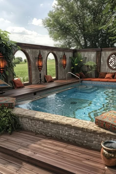 Luxury Above Ground Pool, Acreage Living, Dream Backyard Pool, Lush Landscaping, Plunge Pools, Above Ground Pool Ideas, Ground Pool Ideas, Mini Pool, Backyard Beach