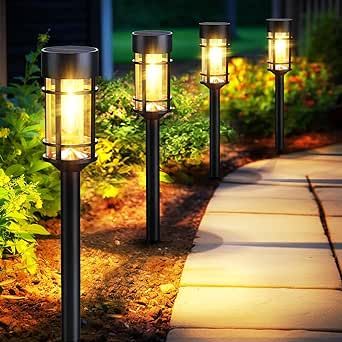 Mancra Solar Pathway Lights, 8 Pack LED Solar Lights Outdoor Waterproof, Glass Solar Garden Lights Landscape Lighting for Yard Lawn Walkway Driveway, 3000K Decorative Solar Garden Lights, Best Solar Lights, Outdoor Pathway Lighting, Landscape Pathway Lighting, Lighting Landscape, Solar Fence Lights, Driveway Lighting, Solar Path Lights, Solar Landscape Lighting