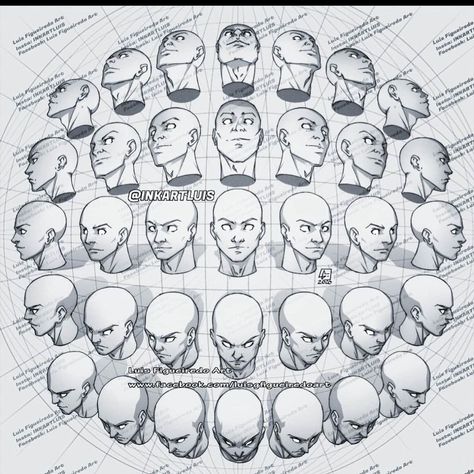 Head Studies, Head Drawing, Perspective Drawing Lessons, Head Art, Drawing Tutorial Face, Drawing Heads, Perspective Art, Drawing Expressions, 캐릭터 드로잉