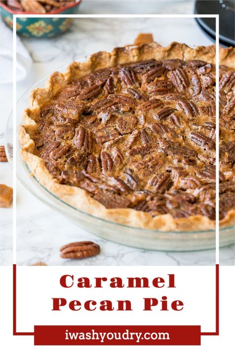 Carmel Pumpkin Pecan Pie, Caramel Pecan Pie Recipe, Carmel Pecan Pie, Winter Pies, Desert Pies, Salted Caramel Pecan Pie, Cherry Pie Recipe Easy, Caramel Pie Recipe, Pecan Desserts Recipes