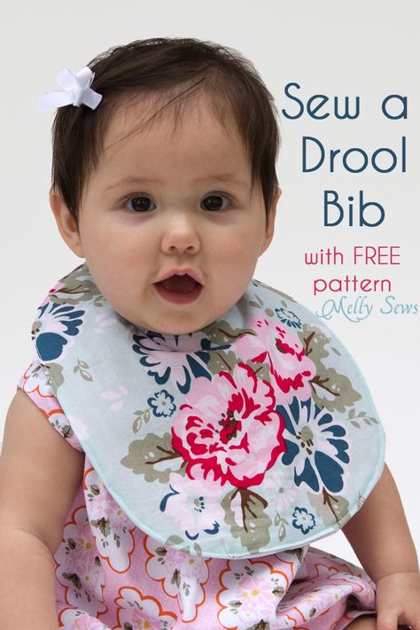 Sew a Drool Bib with a FREE baby bib pattern - Melly Sews Boys Romper Pattern, Baby Bib Pattern, Free Baby Patterns, Melly Sews, Drool Bibs, Baby Bibs Patterns, Bib Pattern, Christmas Stocking Pattern, Free Pdf Sewing Patterns