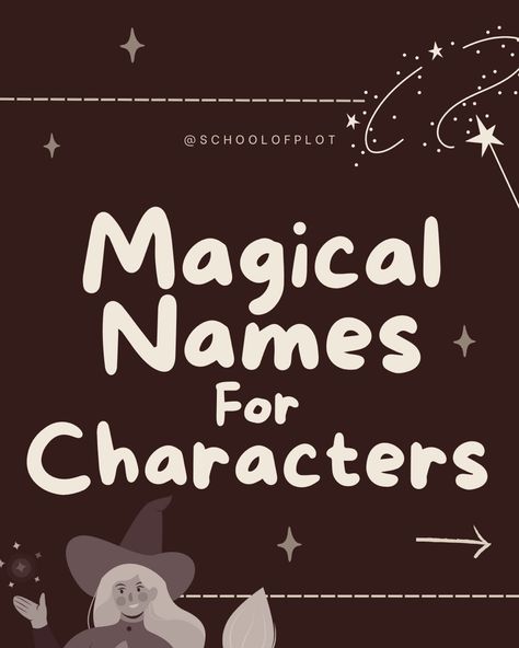 Magical Names For Characters, Cool Names For Characters, Witch Names Ideas, Name Ideas For Characters, Names For Ocs, Oc Names Ideas, Manga Writing, Wizard Names, Warlock Names