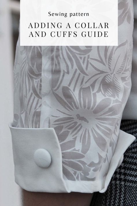 Add a new detail to you sewing projects; cuffs and a collar. Can make any simple and boring blouse vintage and chic Sewing Collars Pattern, Collar Blouse Pattern, Sewing Sleeves, Sewing Collars, Sewing Templates, Sleeve Ideas, Sleeves Ideas, Pattern Drafting, Collar Pattern