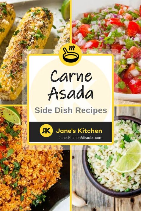 Carne Asada side dishes made up Carne Asada Sides, Steak Meals, Carne Asada Steak, Carne Asada Recipes, Carne Asada Tacos, Asada Tacos, Steak Side Dishes, Spanish Rice, Simply Irresistible